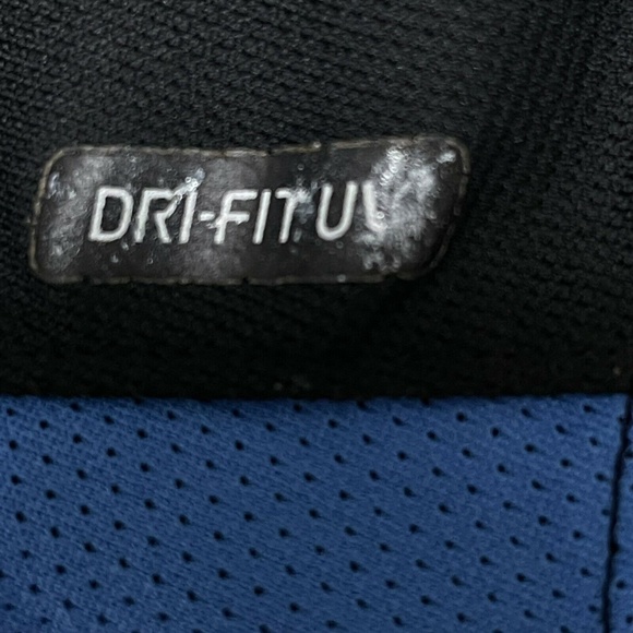 Nike Golf Dri-Fit UV Black Blue Solid And Mesh UV Golf Polo Shirt Mens XL - Picture 12 of 13